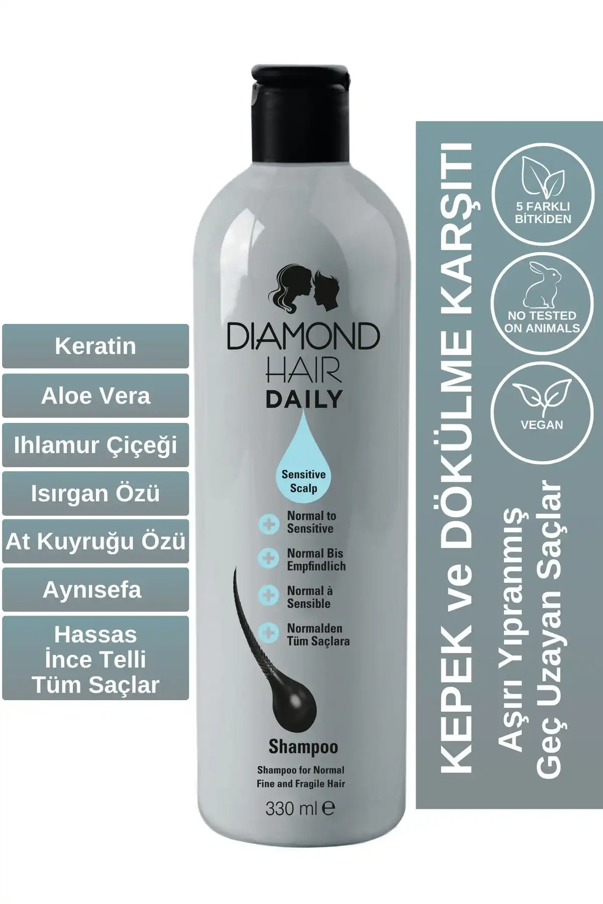 DIAMOND HAIR Onarıcı Hacim Şampuanı ile Saçlarınıza Güç Katın ve Parlaklık Sağlayın