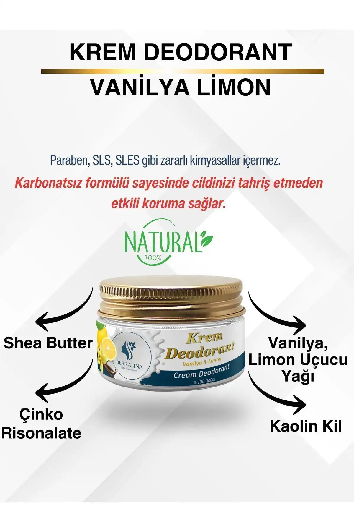 Berralina Doğal Krem Deodorant Vanilya & Limon İncelemesi - Güvenilir ve Etkili Bakım