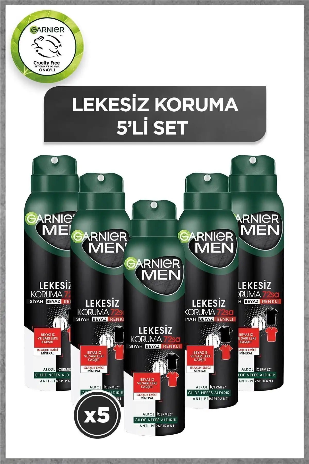 Garnier 5'li Erkekler için Lekesiz Koruma Aerosol Seti ve Özellikleri