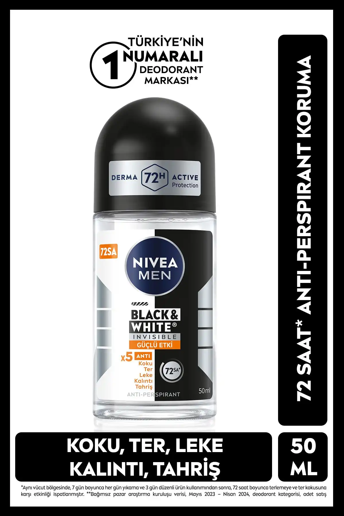 NIVEA MEN Erkek Roll-On Deodorant Black&White Invisible İncelemesi ve Özellikleri