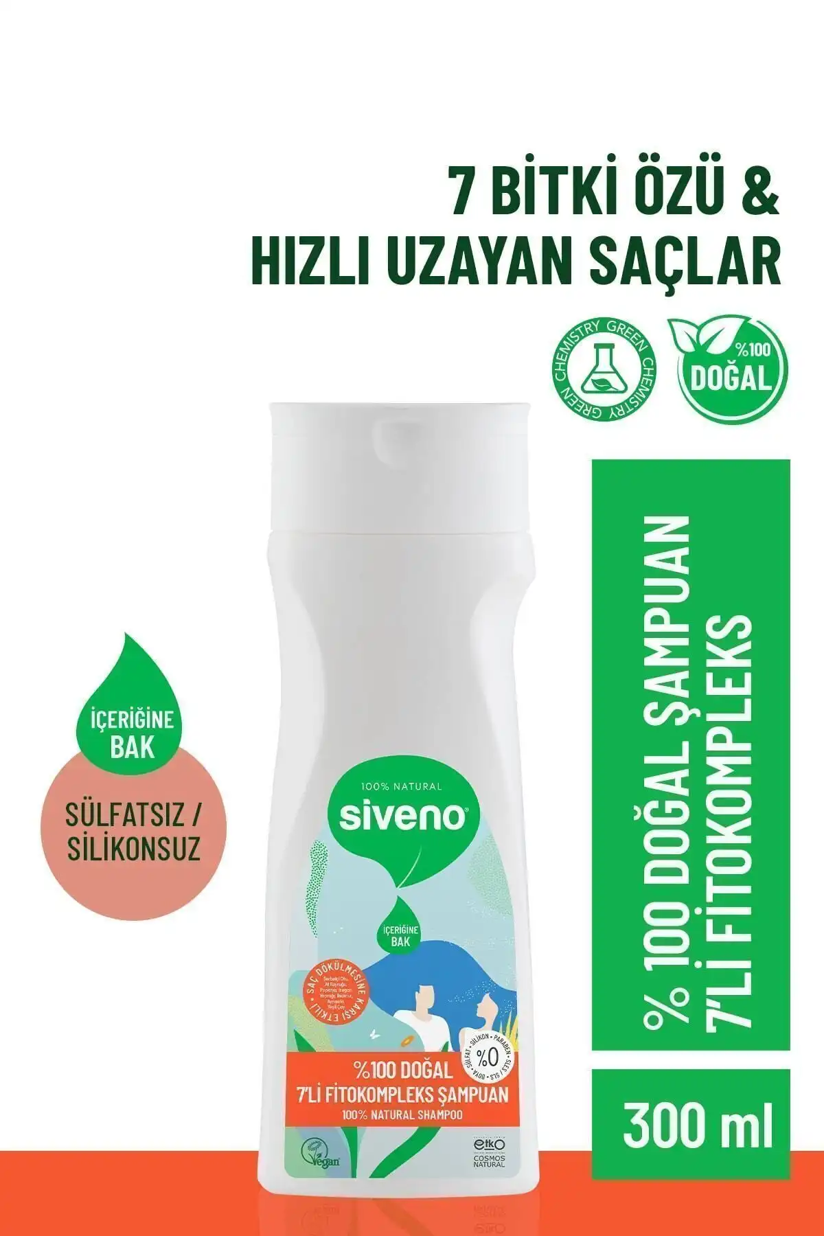Siveno %100 Doğal Fitokompleks Şampuan: Doğal İçerikler ile Saç Dökülmesine Son Verin