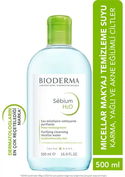 Bioderma Sebium H2O 500 ml: Etkili Temizlik Çözümü Yağlı Ciltler İçin