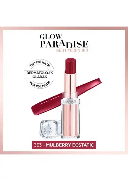 Glow Paradise Balm-in-lipstick 353 Mulberry Ecstatic: Işıltılı Dudaklar İçin Ruj