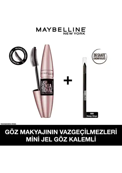 Maybelline New York Lash Sensational Intense Black Maskara ve Mini Tattoo Liner