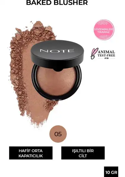 Note Baked Işıltılı Allık 05 Mocha Taste ile Göz Alıcı Güzellik