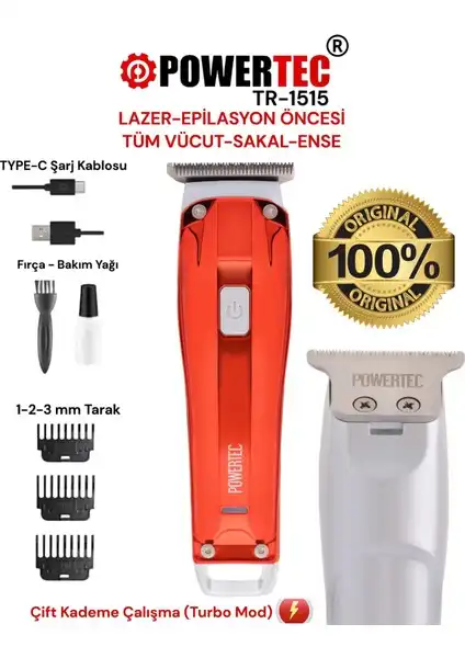 Powertec TR-1515 Tıraş Makinesi ile Konforlu ve Etkili Tıraş Deneyimi