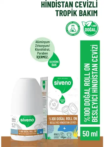 Siveno %100 Doğal Roll-On Hindistan Cevizli Deodorant Özellikleri ve Faydaları