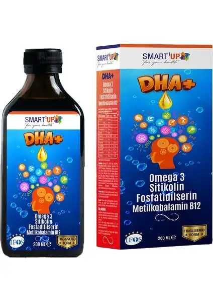 SMART UP Sitikolin DHA Omega 3 ve Fosfatidilserin İçeren Balık Yağı B12 Şurup