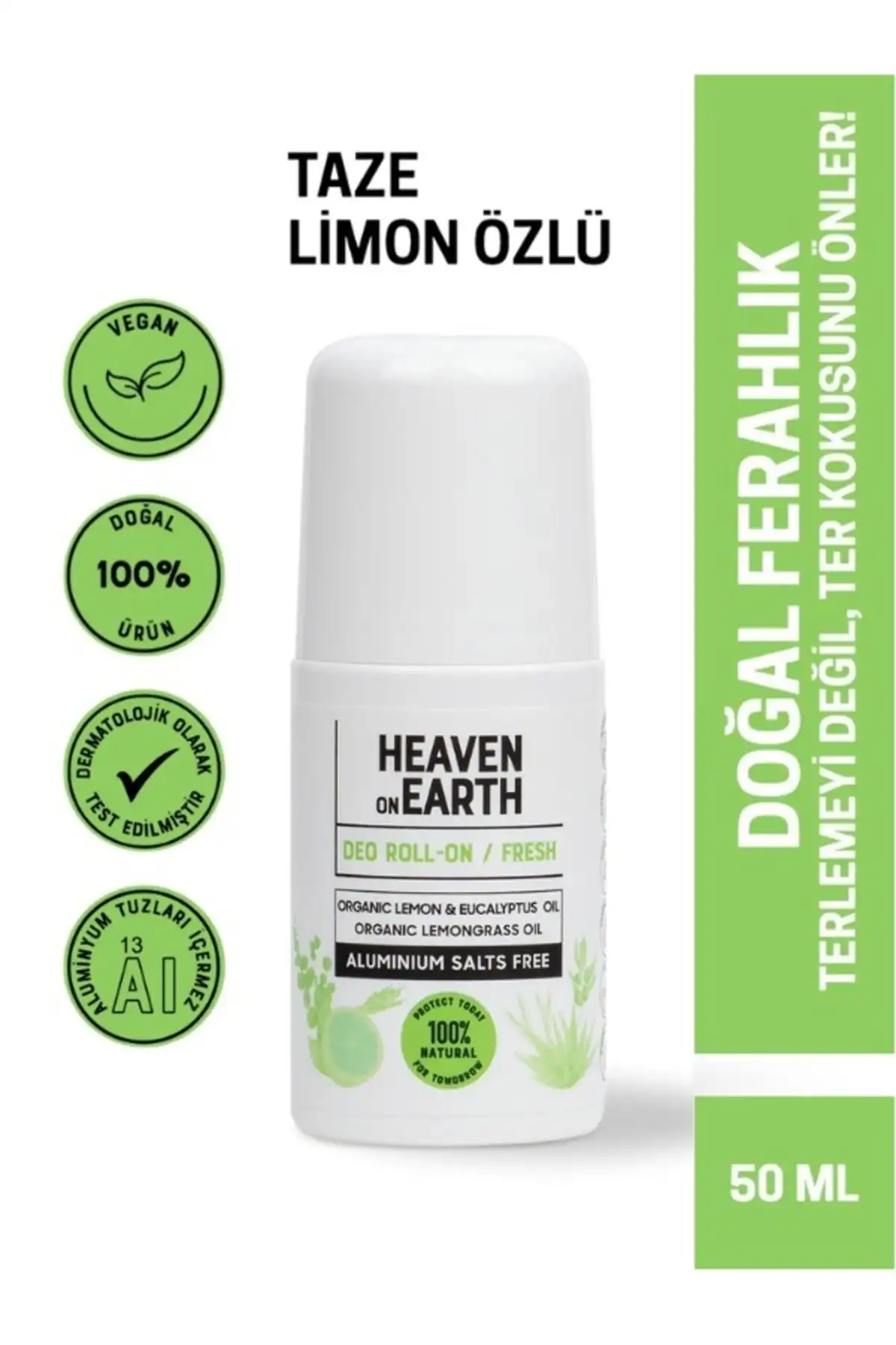 Heaven on Earth %100 Doğal Organik Roll On: Temiz İçerikli Ferahlatıcı Deodorant
