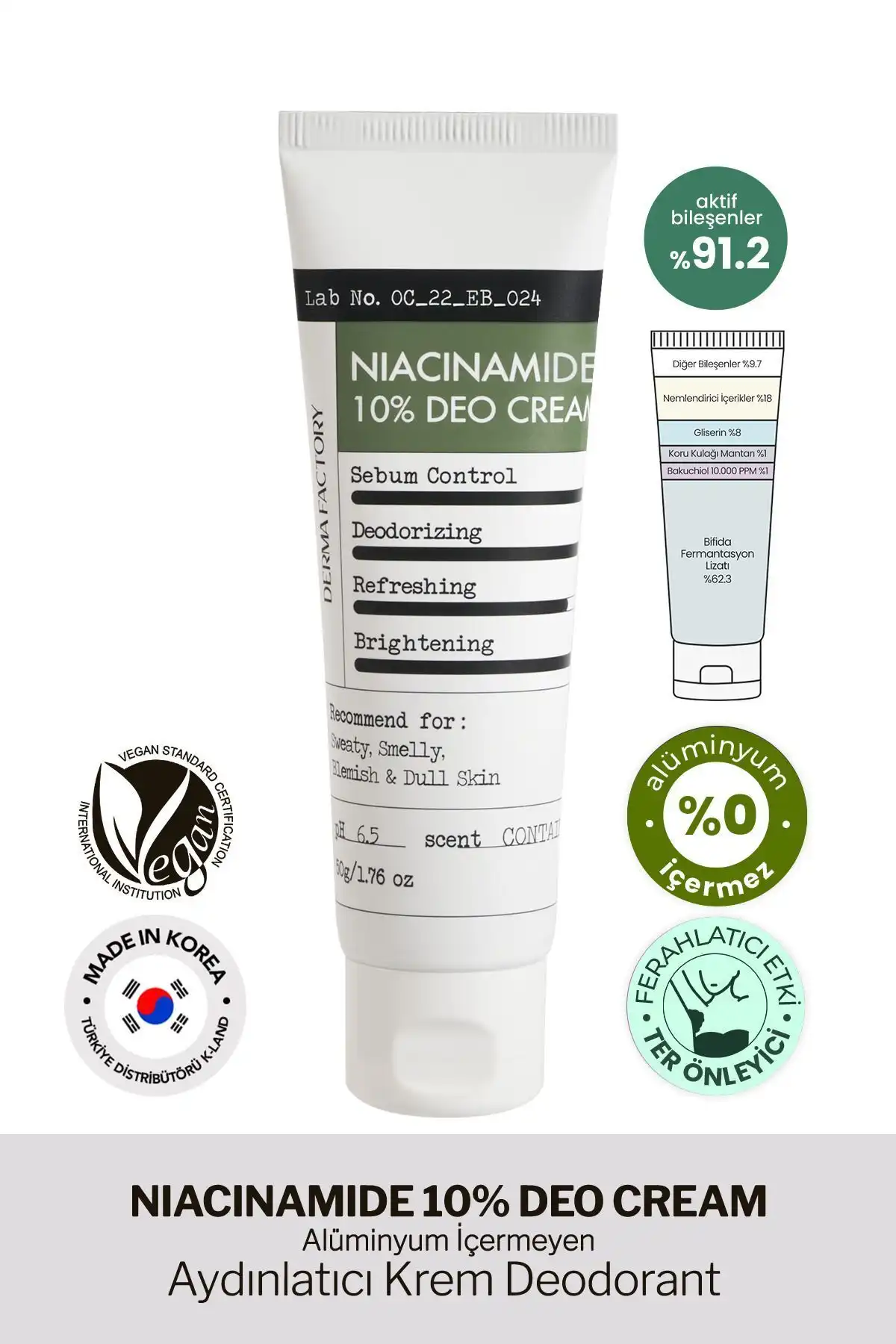 DERMA FACTORY %10 Niacinamide Aydınlatıcı Krem Deodorant Hakkında Her Şey