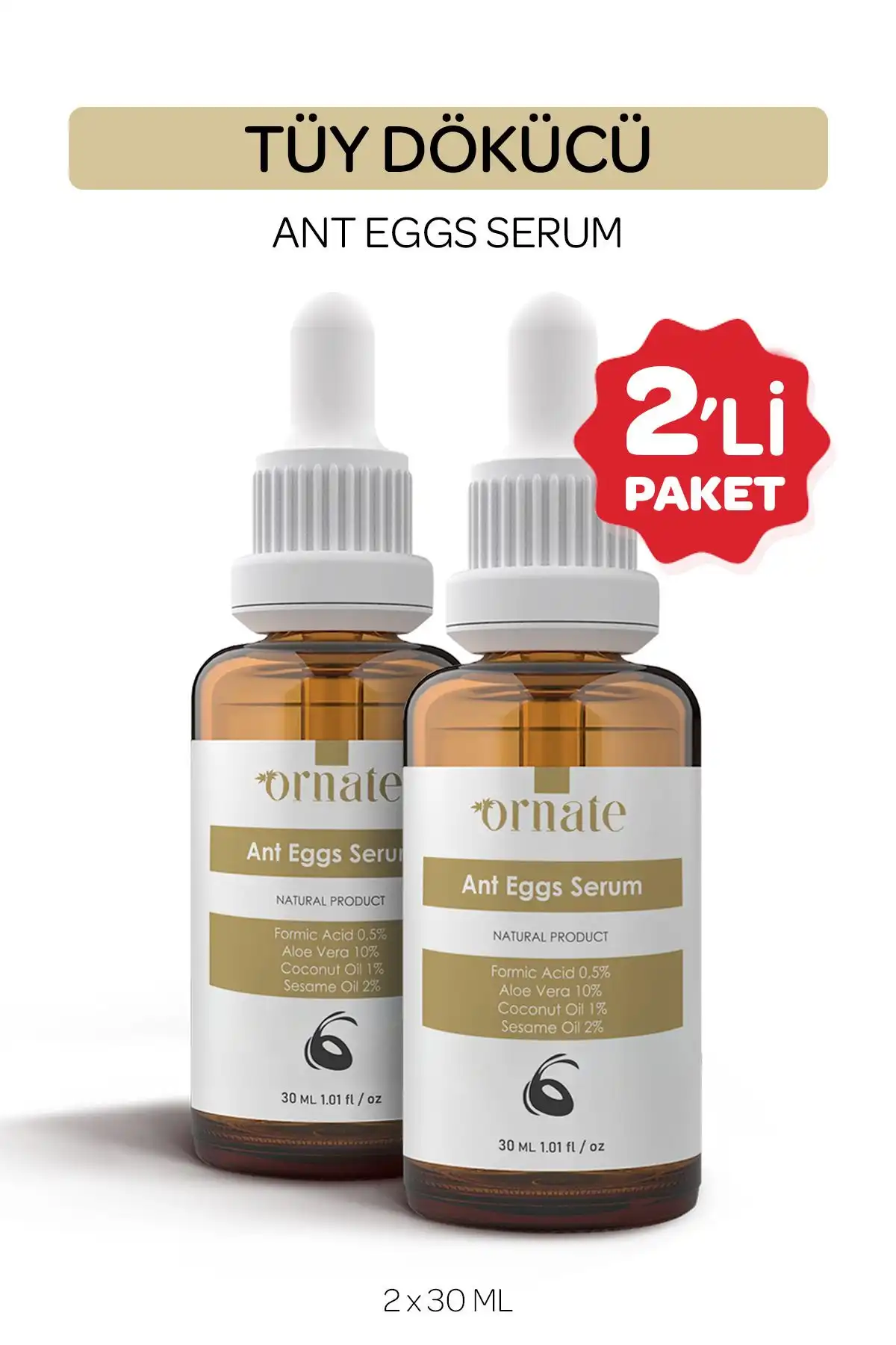 ORNATE Karınca Yumurtası Yağı: Etkili ve Nemlendirici Tüy Azaltıcı Serum Seti