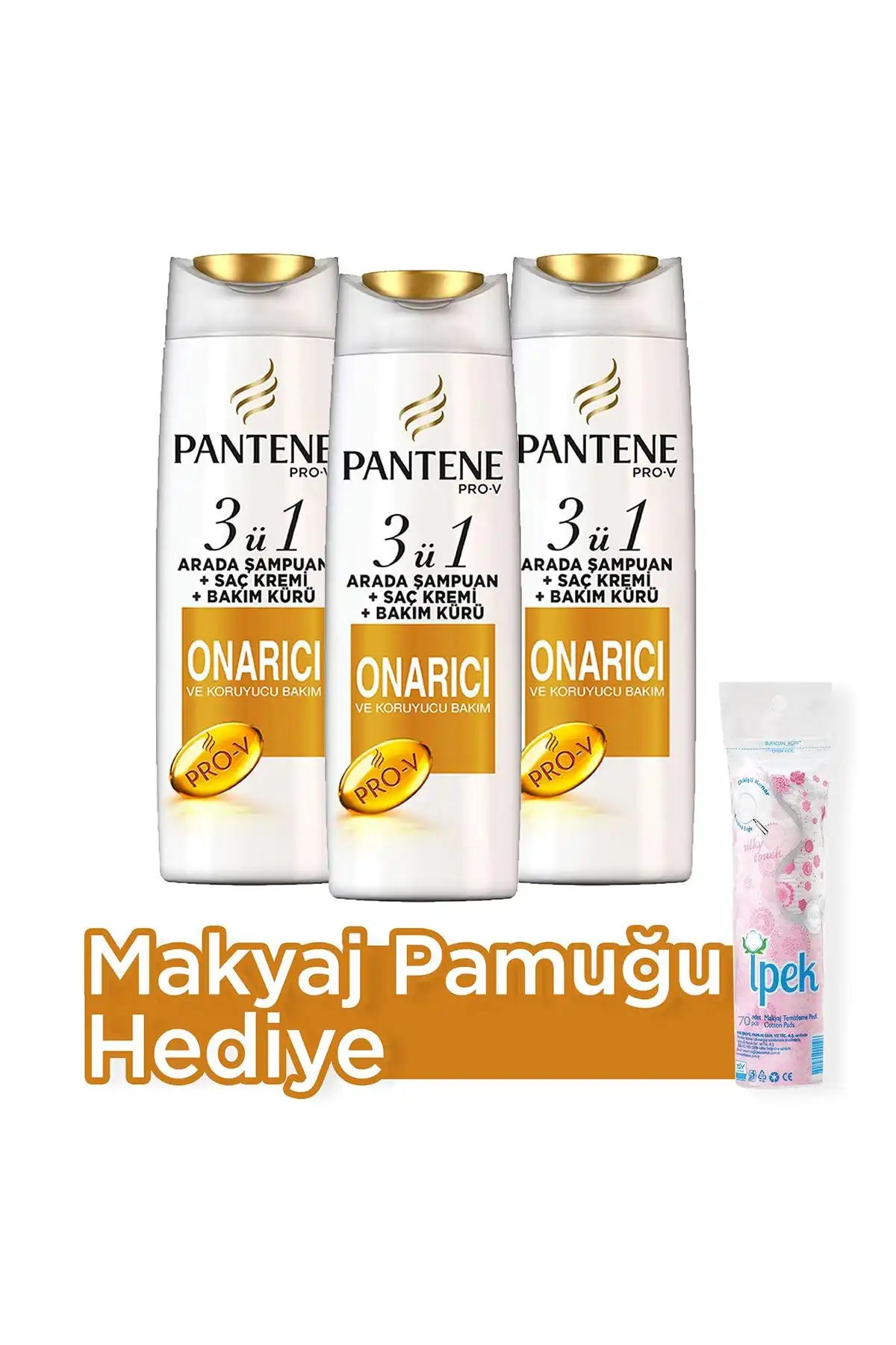 Pantene 3'ü 1 Arada Şampuan Krem Bakım Kürü ile Kuru Saçlar için Çözüm