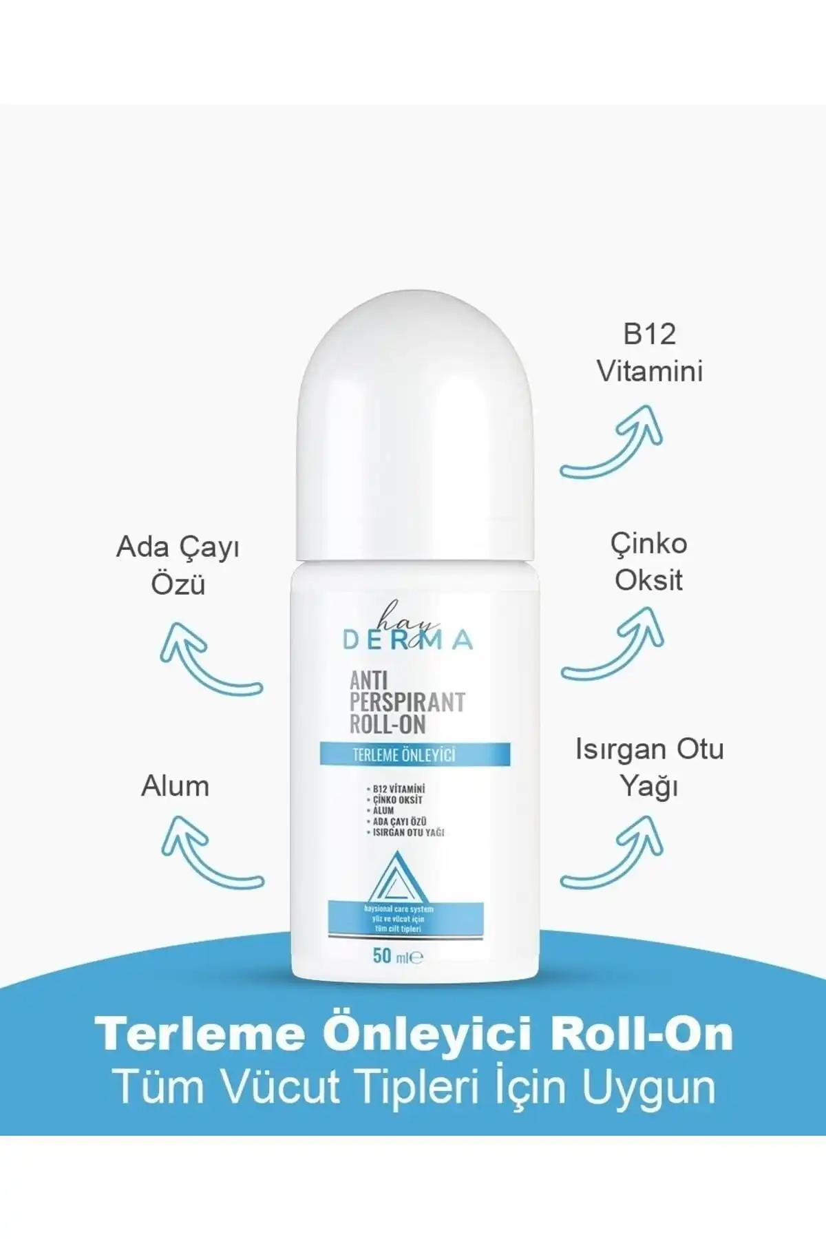 Hayderma Anti Perspirant Roll On 50 Ml ile Terleme ve Koku Kontrolü Sağlayın
