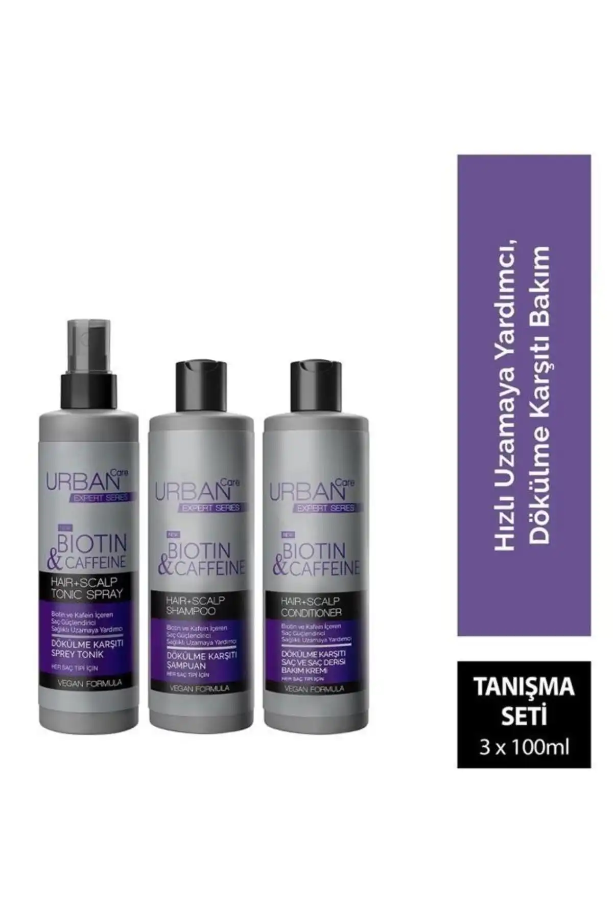 Urban Care Biotin & Kafein Dökülme Karşıtı Seyahat Seti ile Güçlü Saçlar