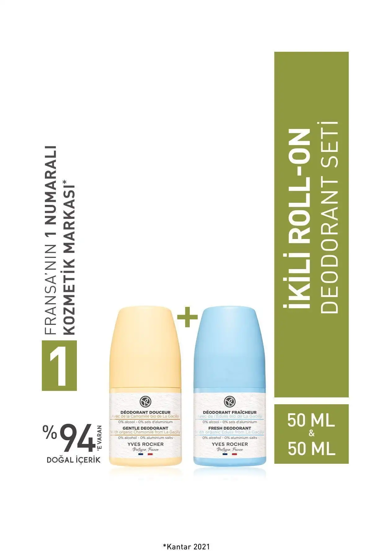 Yves Rocher Orjinal Boy Ferahlatıcı Roll-on Deodorant Seti ile Ferahlığı Yaşayın