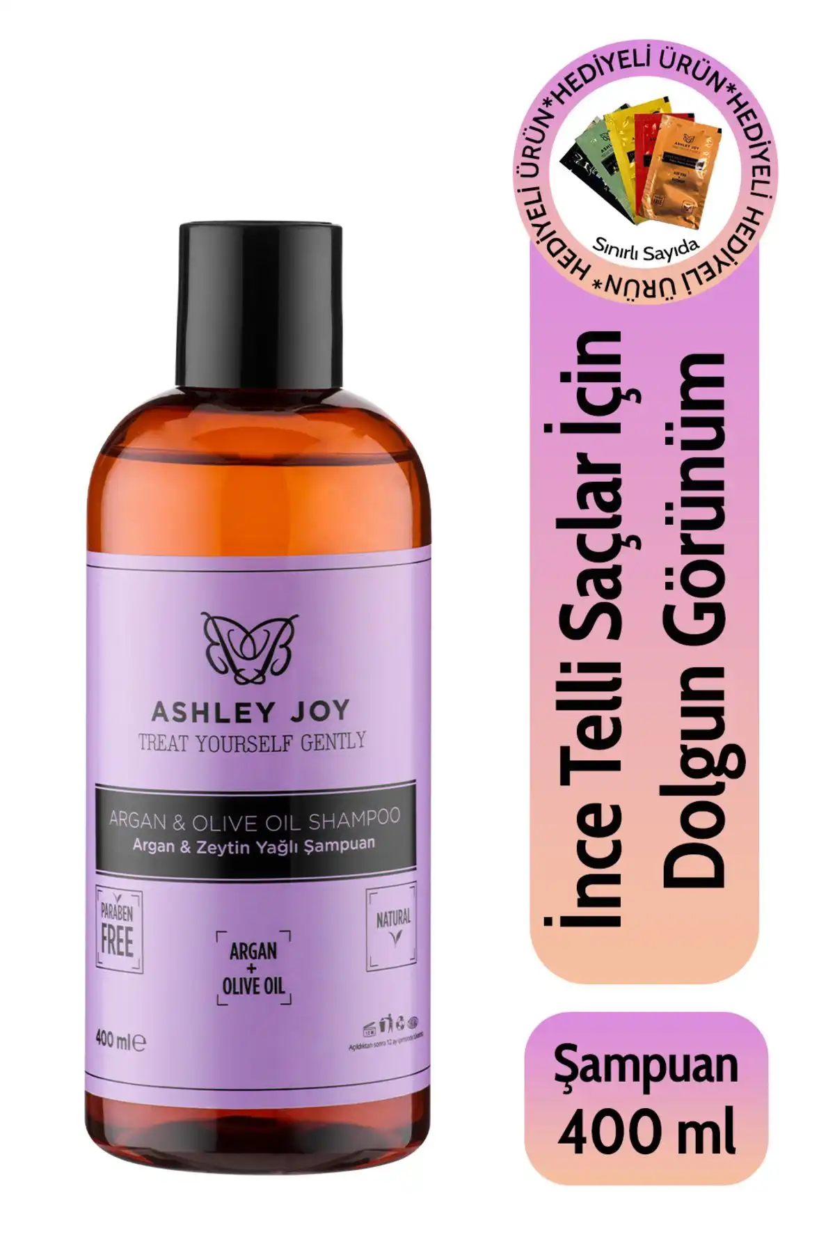Ashley Joy İnce Telli Saçlar İçin Argan ve Zeytinyağlı Şampuan: Rahatlatıcı Bakım