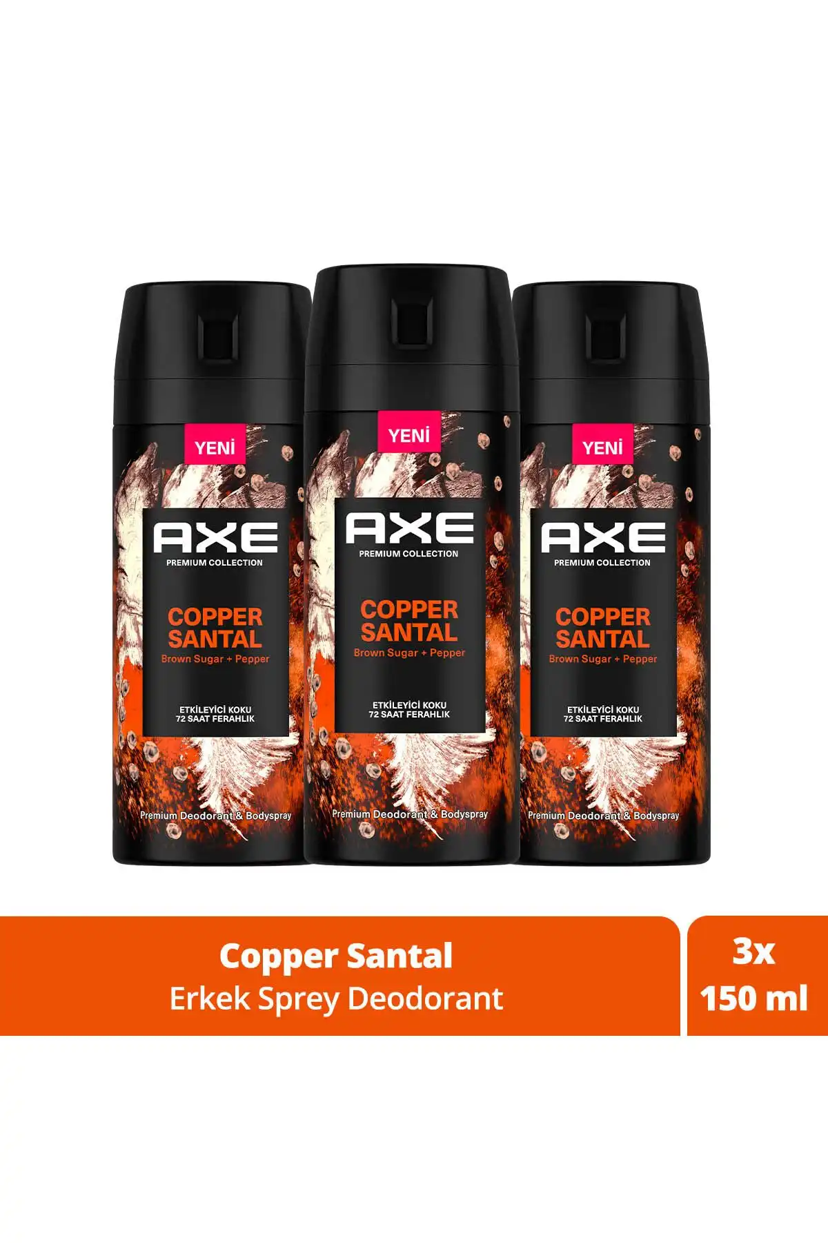 Axe Premium Collection Erkek Sprey Deodorant Copper Santal: Ferahlık ve Koruma