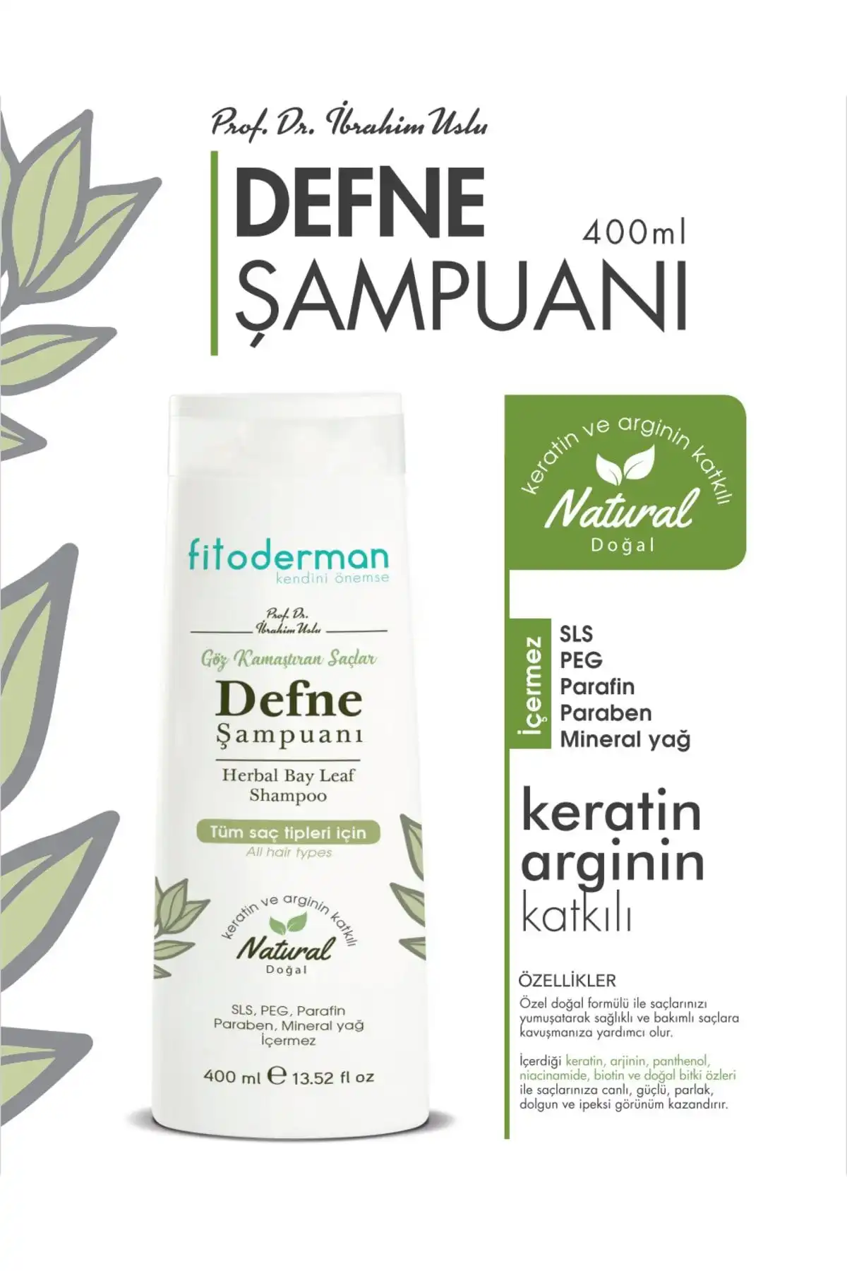 Fitoderman Defne Özlü Şampuan ile Doğal Dökülme Karşıtı Saç Bakımı