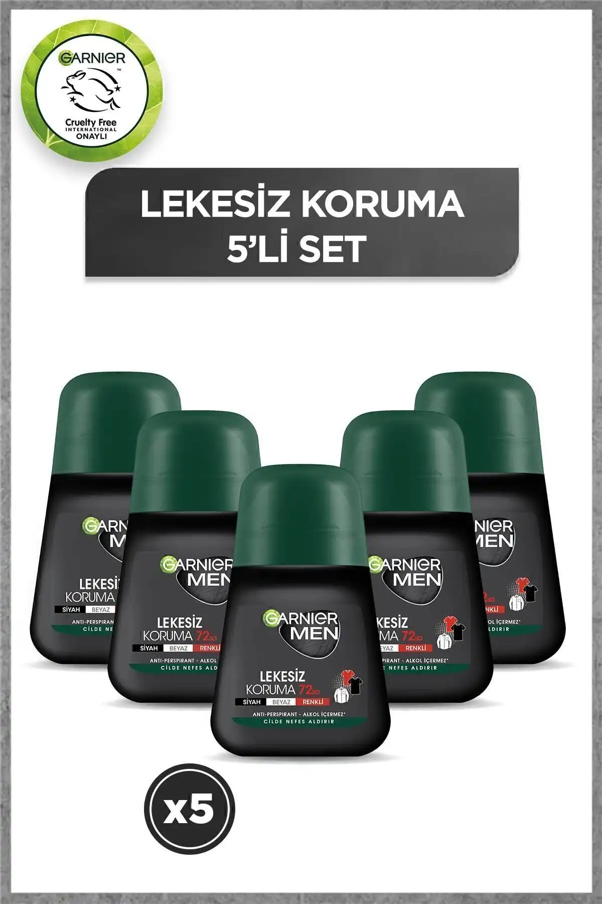 Garnier 5'li Men Lekesiz Koruma Roll-on Seti: Etkili Ferahlama ve Koruma