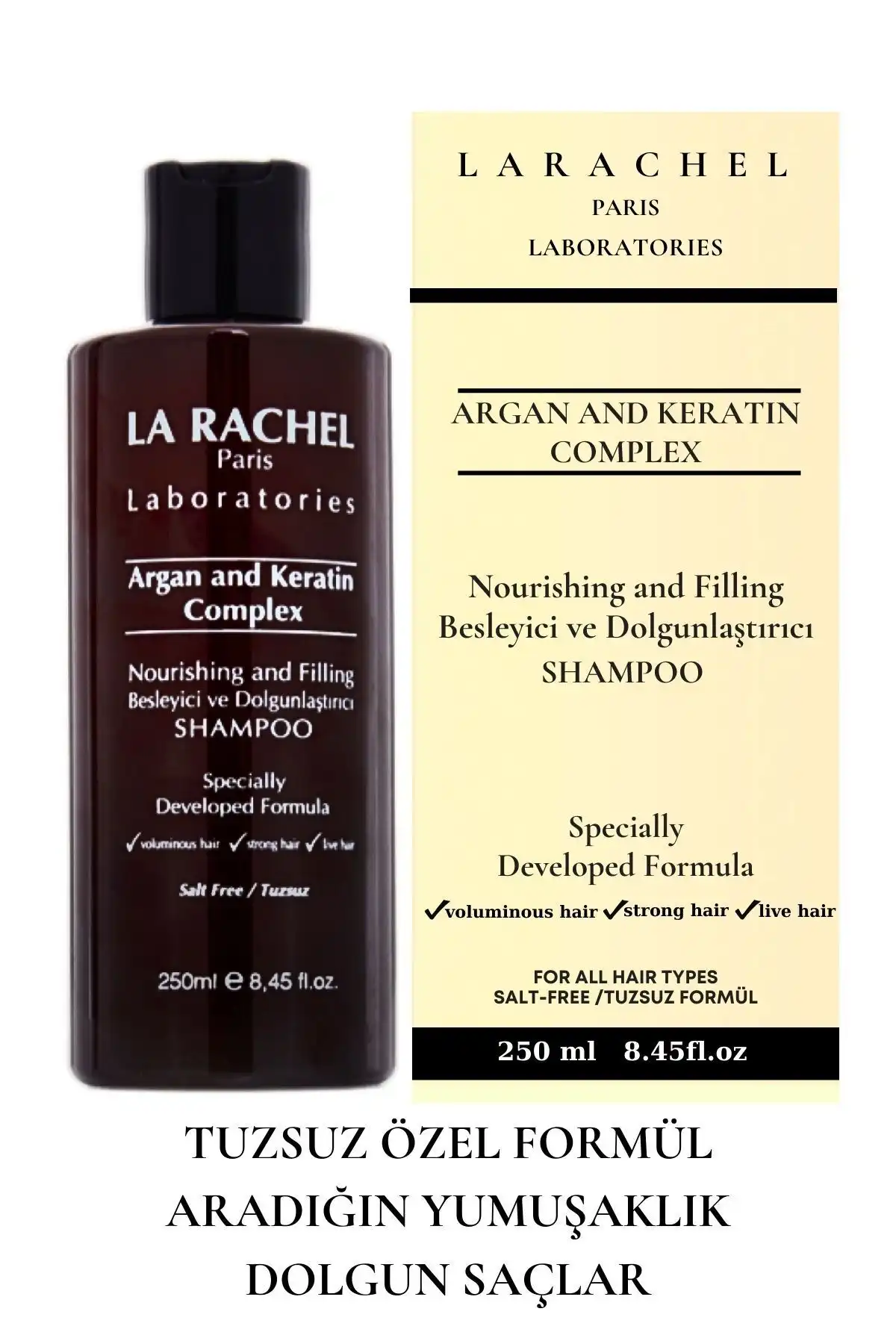 La Rachel Şampuanı: Yoğunlaştırılmış Argan ve Keratin Kompleksi ile Saç Bakımı