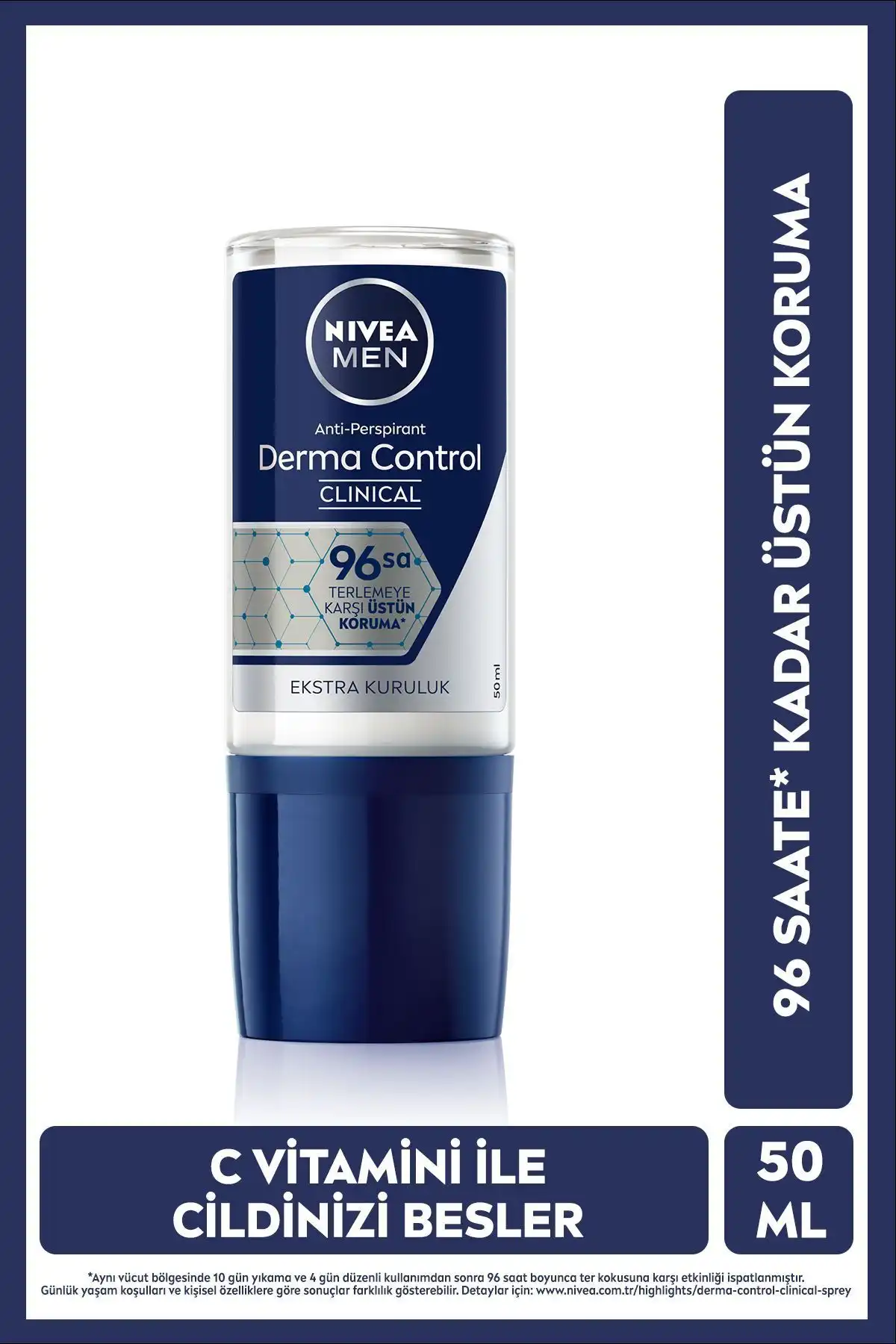 NIVEA MEN Derma Control Clinical Erkek Roll-on Deodorant: Etkili Terleme Kontrolü ve Ferahlatıcı Koruma