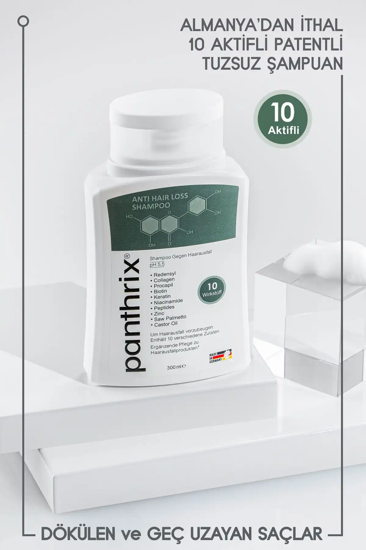 Panthrix Yoğun Saç Dökülmesine Karşı Etkili Kolajen ve Keratin İçeren Şampuan