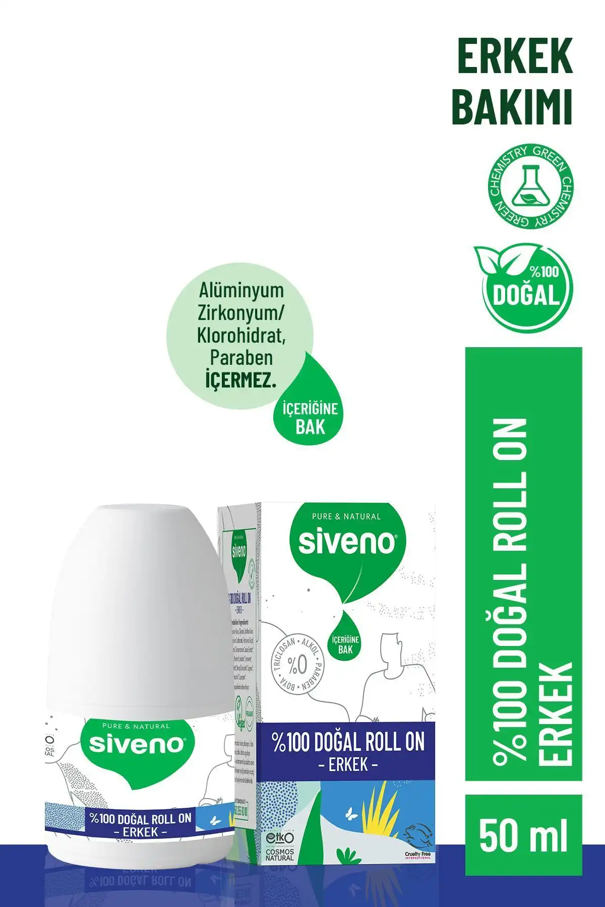 Siveno %100 Doğal Roll-On Erkek Deodorant: Ferahlığın Doğal Kaynağı