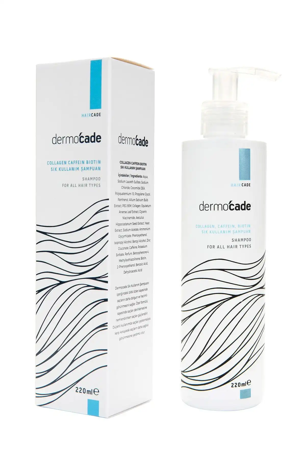 Dermocade Collagen Caffein Biotin Sık Kullanım Şampuanı ile Güçlü Saçlar