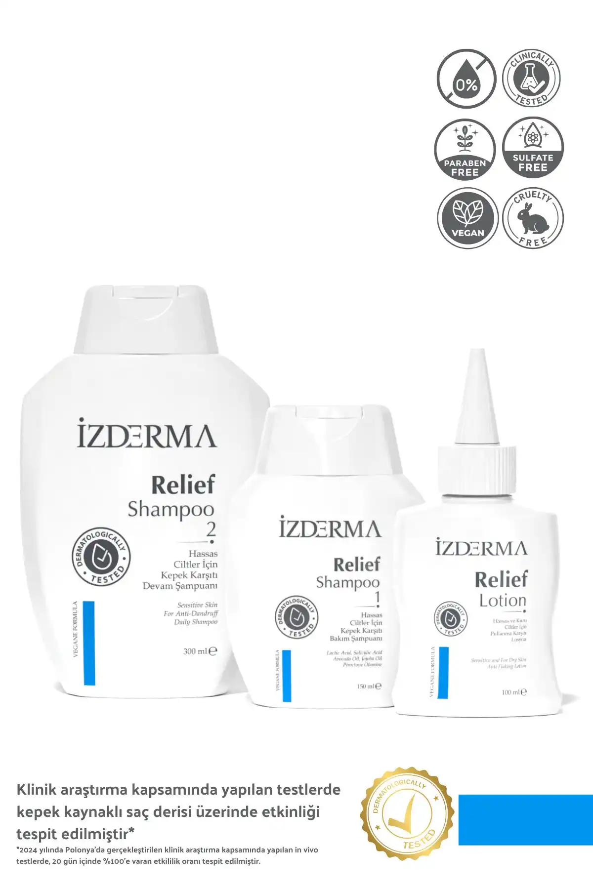 İzderma Relief Kepek, Kızarıklık ve Kaşıntıya Karşı Etkili 3'lü Set