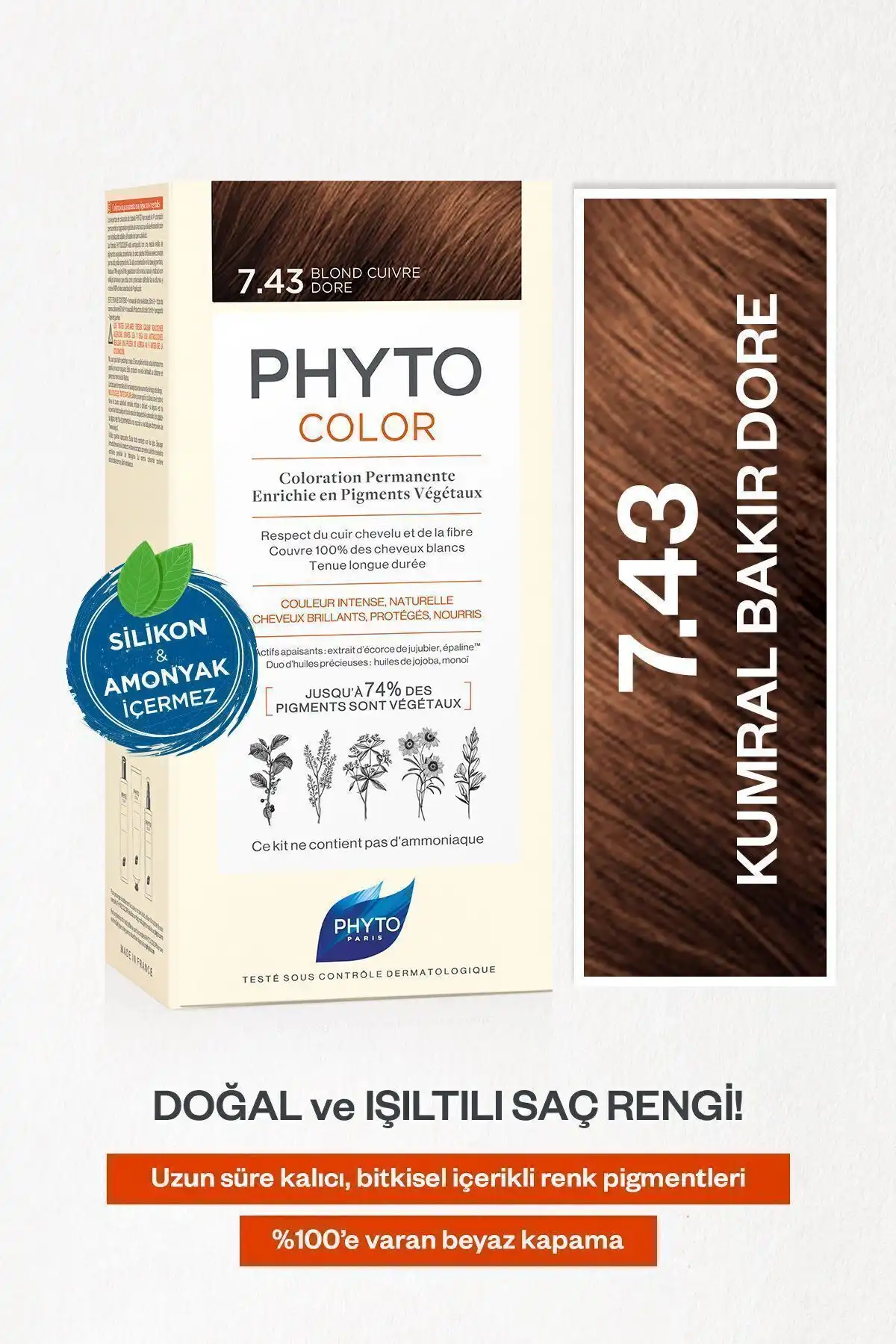 Phyto Phytocolor 7.43: Amonyaksız Bitkisel Saç Boyası ile Doğal Renk Deneyimi