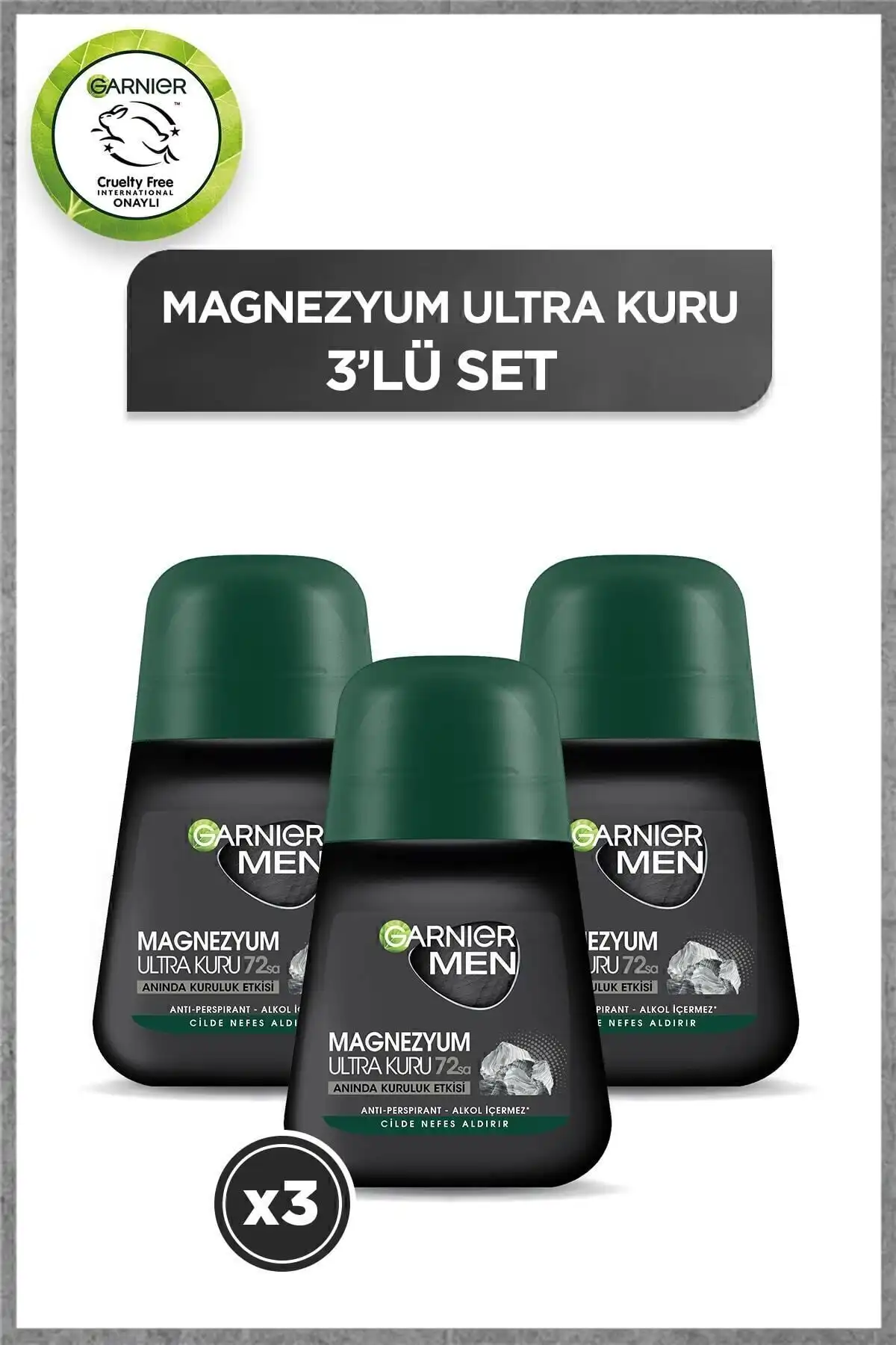 Garnier 3'lü Magnezyum Ultra Kuru Roll-on Erkek Deodorant Seti: İnik Koku Kontrolü İle Tanışın