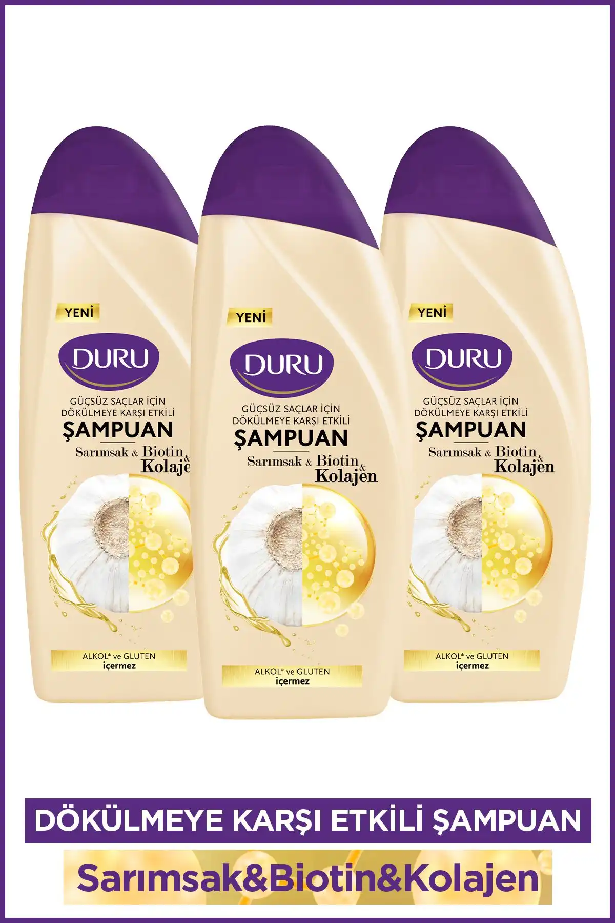 Duru Sarımsak, Biotin ve Kolajen Etkili Şampuan ile Dökülmeye Karşı Mücadele