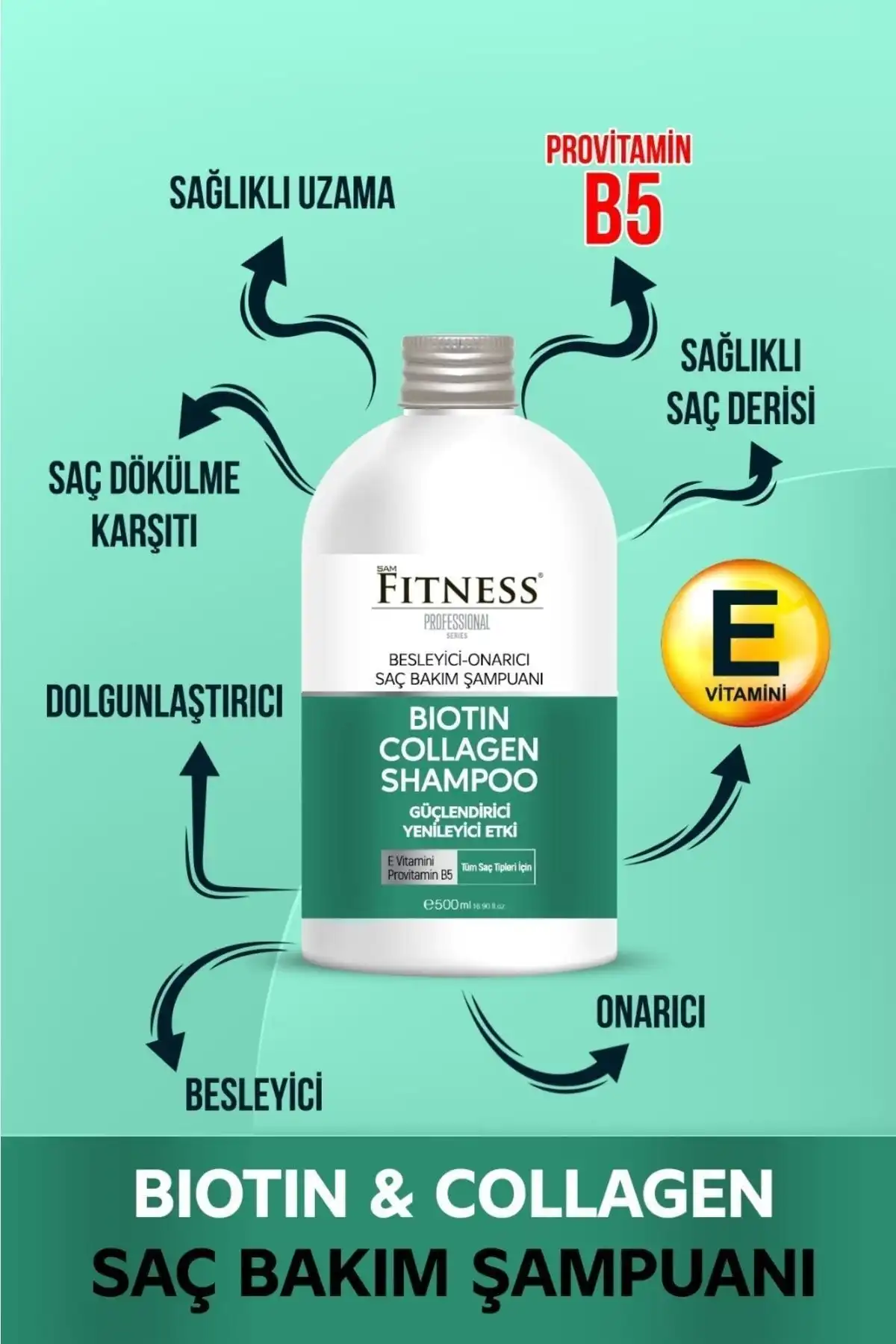 Fitness Professional Biotin Collagen Şampuan ile Sağlıklı ve Parlak Saçlar