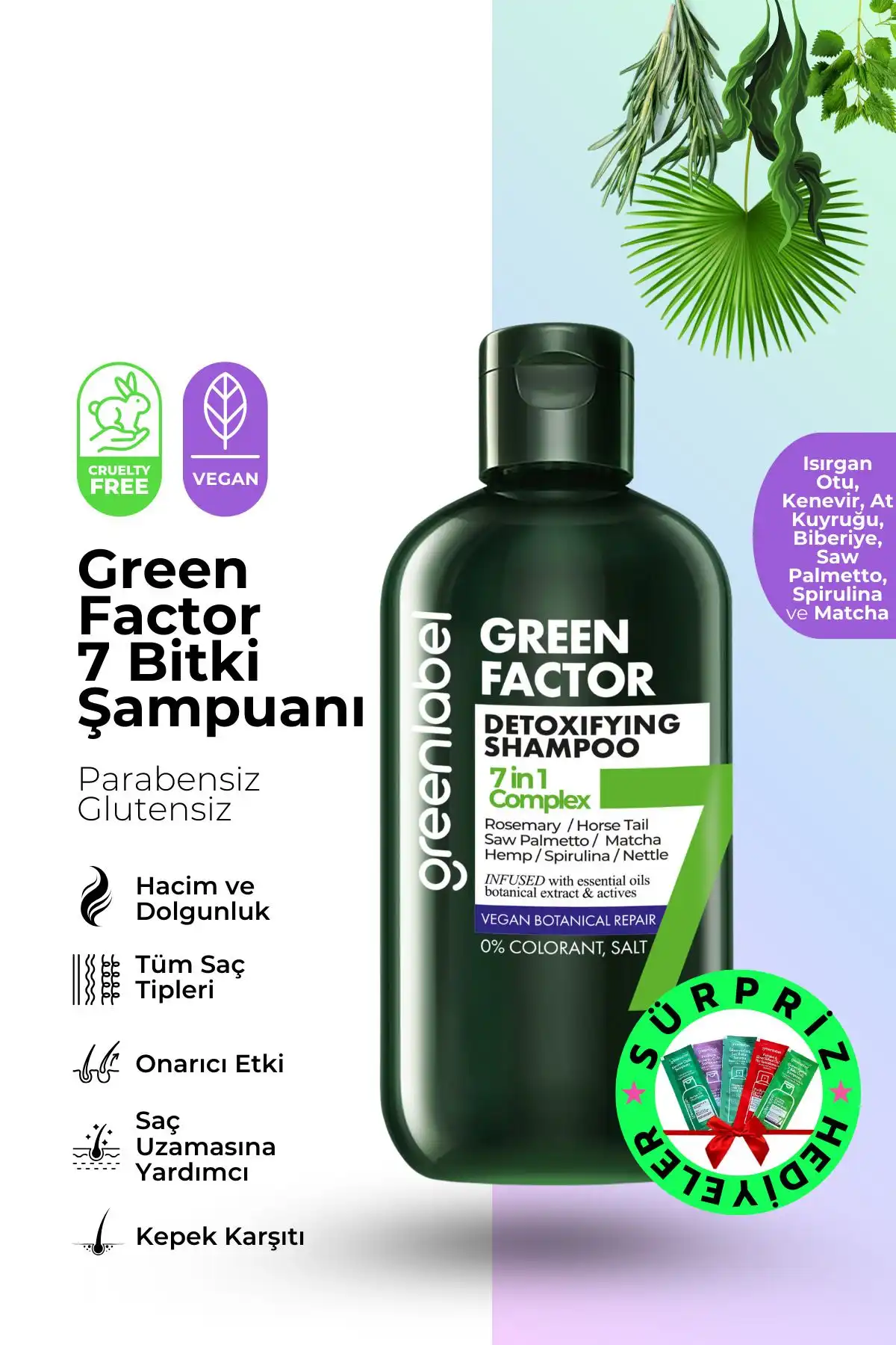Green Label Green Factor 7 Bitkili Vegan Şampuan: Görünüm ve Etkileri