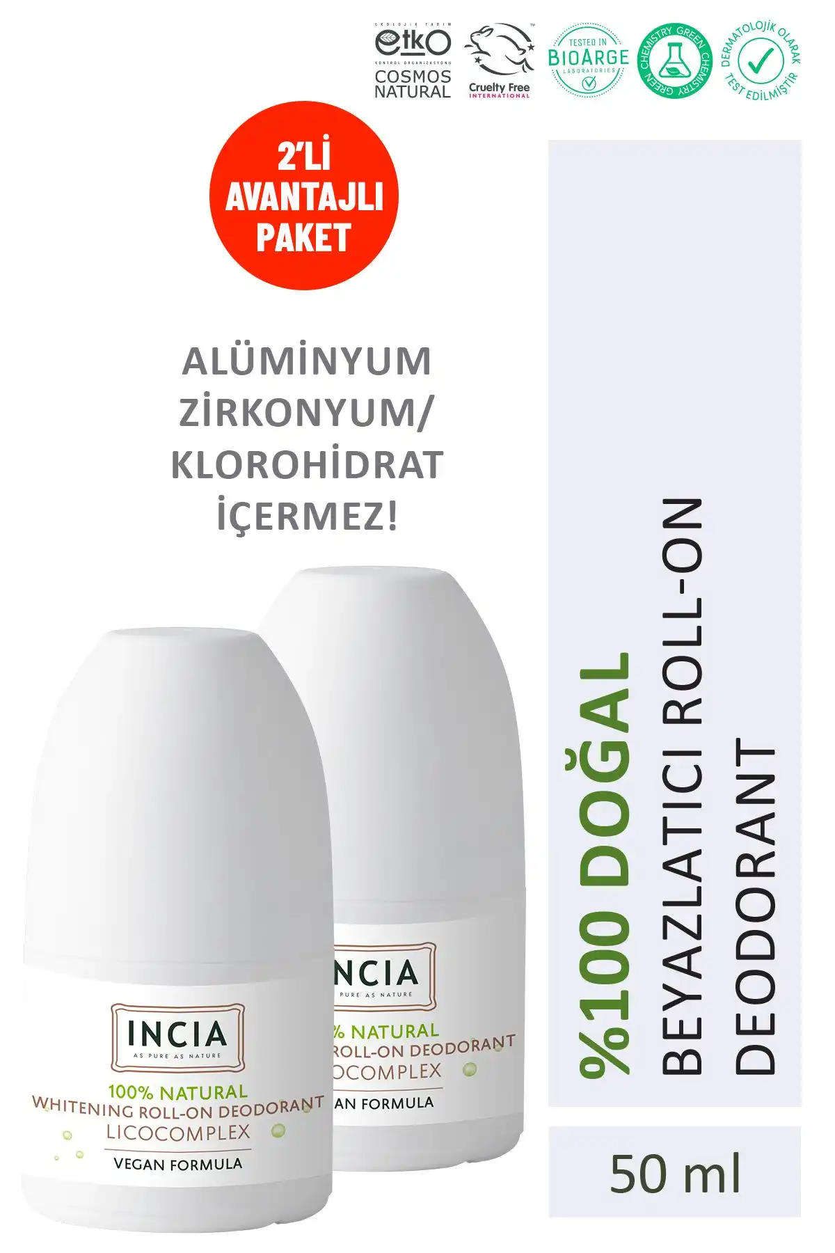 INCIA %100 Doğal Roll On Deodorant: Etkili ve Güvenilir Kişisel Bakım Çözümü