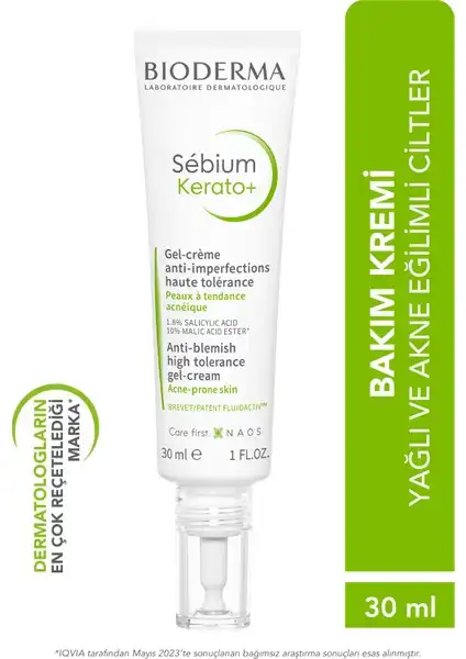 Bioderma Sebium Kerato+ 30 ml: Akne Eğilimli Ciltler İçin Etkili Bakım Ürünü