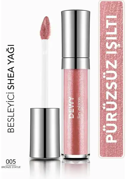 Dewy Lip Glaze: Nemlendirici Yarı Transparan Dudak Parlatıcısı