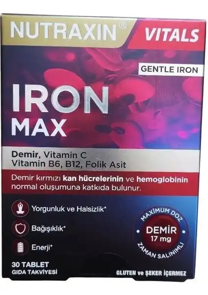 Nutraxin Iron Max: Demir ve Vitamin Desteği ile Enerjinizi Artırın