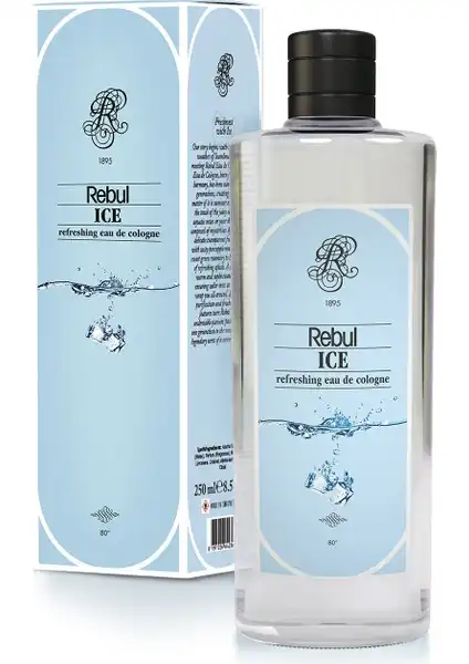 Rebul Ice Kolonya 250 ml – Ferahlatıcı Buz Aromalı Cam Şişe