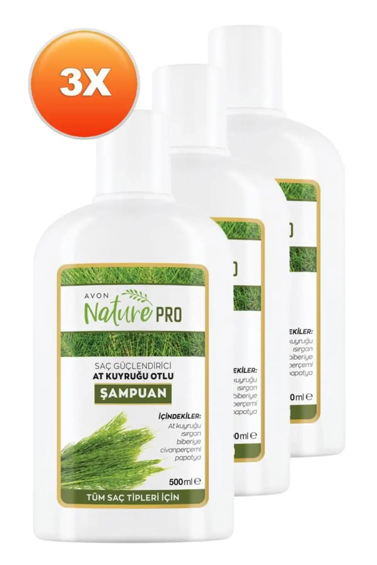 Avon Nature Pro At Kuyruğu Otlu Şampuan Üçlü Set: Doğal ve Ekonomik Saç Bakımı Ürünü