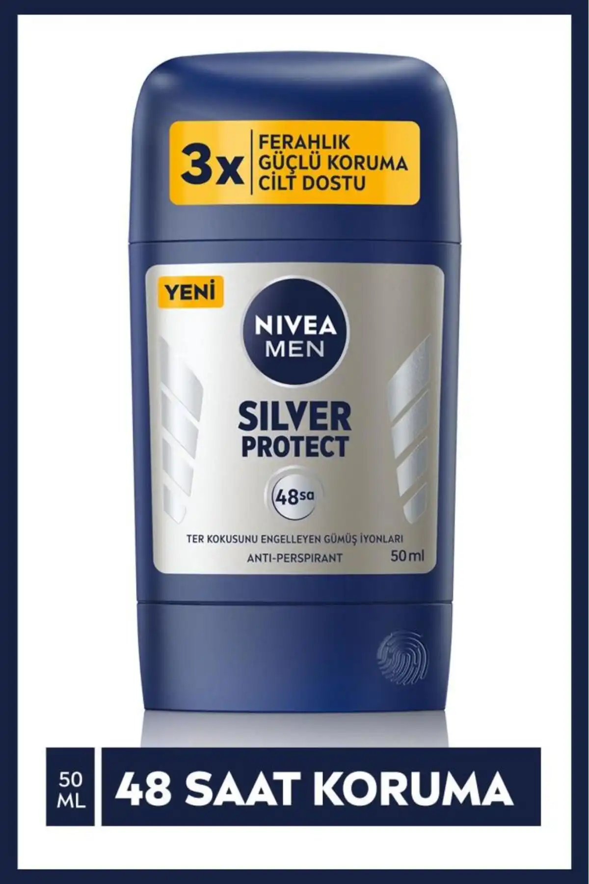 NIVEA Men Erkek Stick Deodorant Silver Protect: 48 Saat Ferah ve Kalıcı Koruma