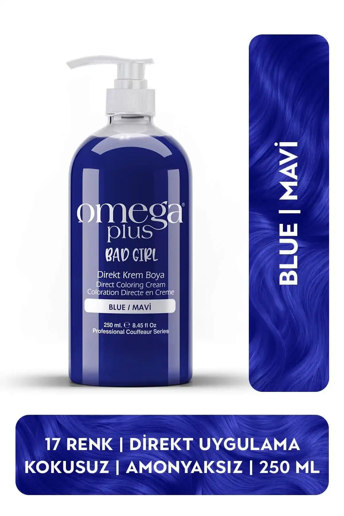 Omega Plus Bad Girl Mavi Saç Boyası: Amonyaksız Formül ile 3 Hafta Renk Değişimi