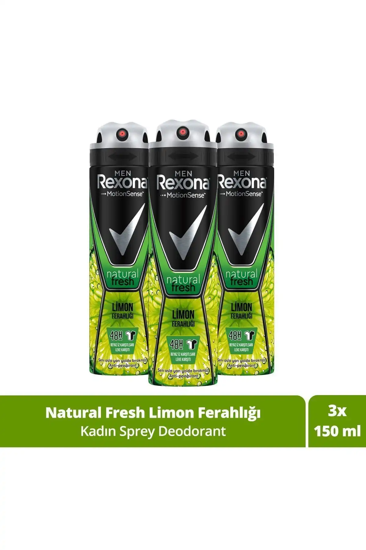 Rexona Men Erkek Sprey Deodorant – Ferahlatıcı Limon Kokusuyla Uzun Süreli Koruma