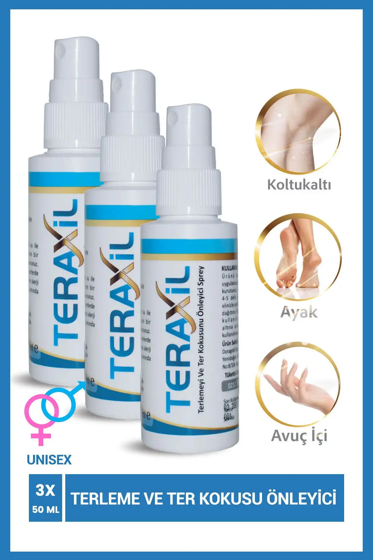 Teraxil El, Ayak ve Koltuk Altı Terleme Önleyici Sprey Deodorant İncelemesi