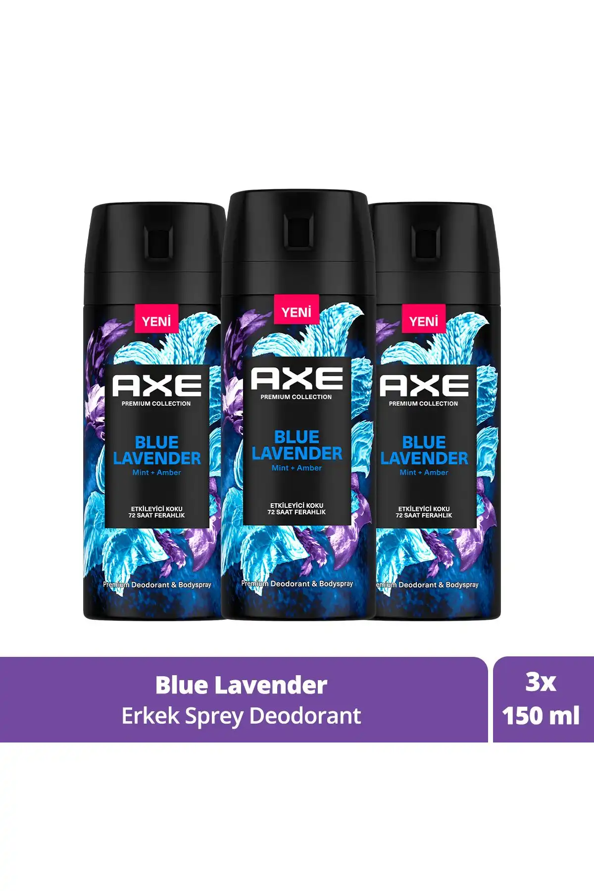 Axe Premium Collection Erkek Sprey Deodorant Blue Lavender: 72 Saat Ferahlık Sunar