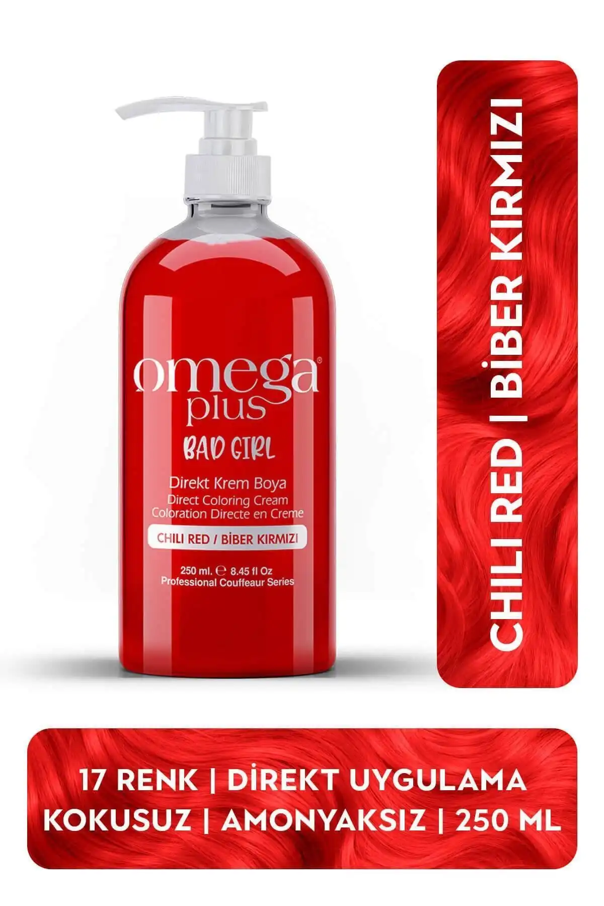Omega Plus Bad Girl Biber Kırmızısı Amonyaksız Saç Boyası ve Özellikleri