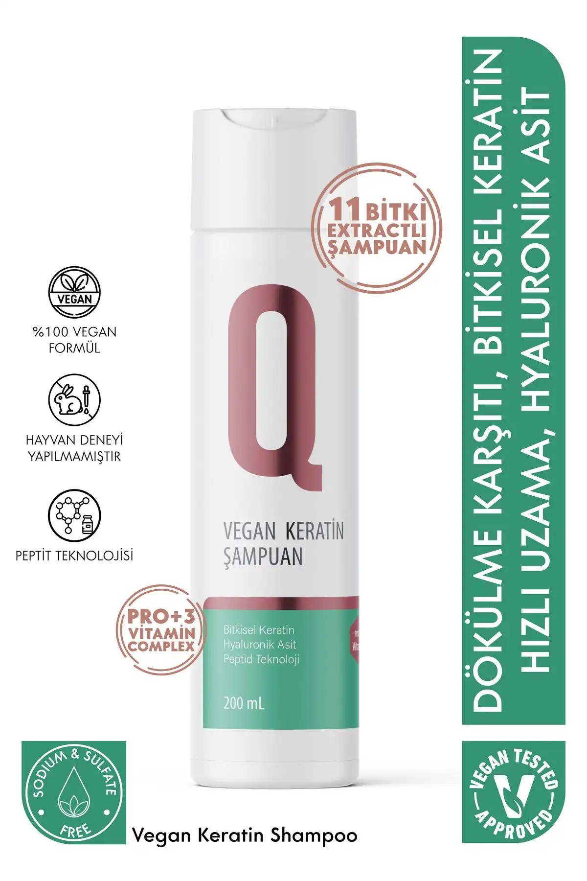 QUR 11 Bitki Extract Pro 3 Vitamin Complex Vegan Sülfatsız Keratin Şampuan İncelemesi ve Özellikleri