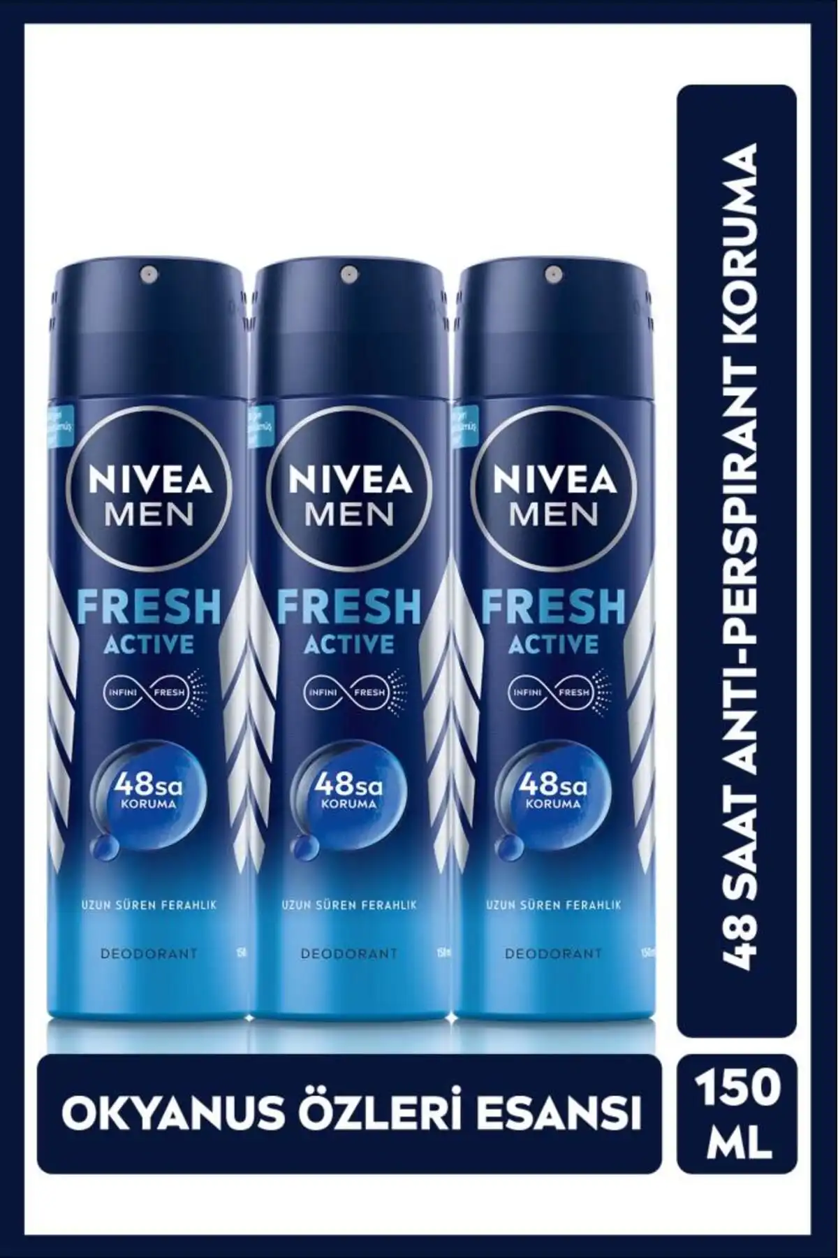 NIVEA MEN Erkek Sprey Deodorant Fresh Active: Uzun Süreli Ferahlık ve Koruma