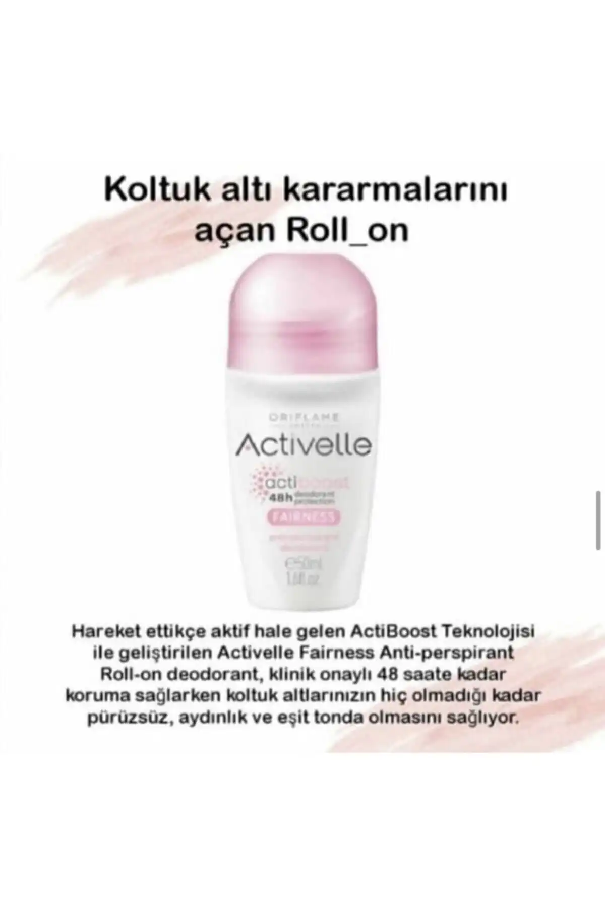 Oriflame Activelle Fairness Roll-on Deodorant ile 48 Saat Terlemeye Son