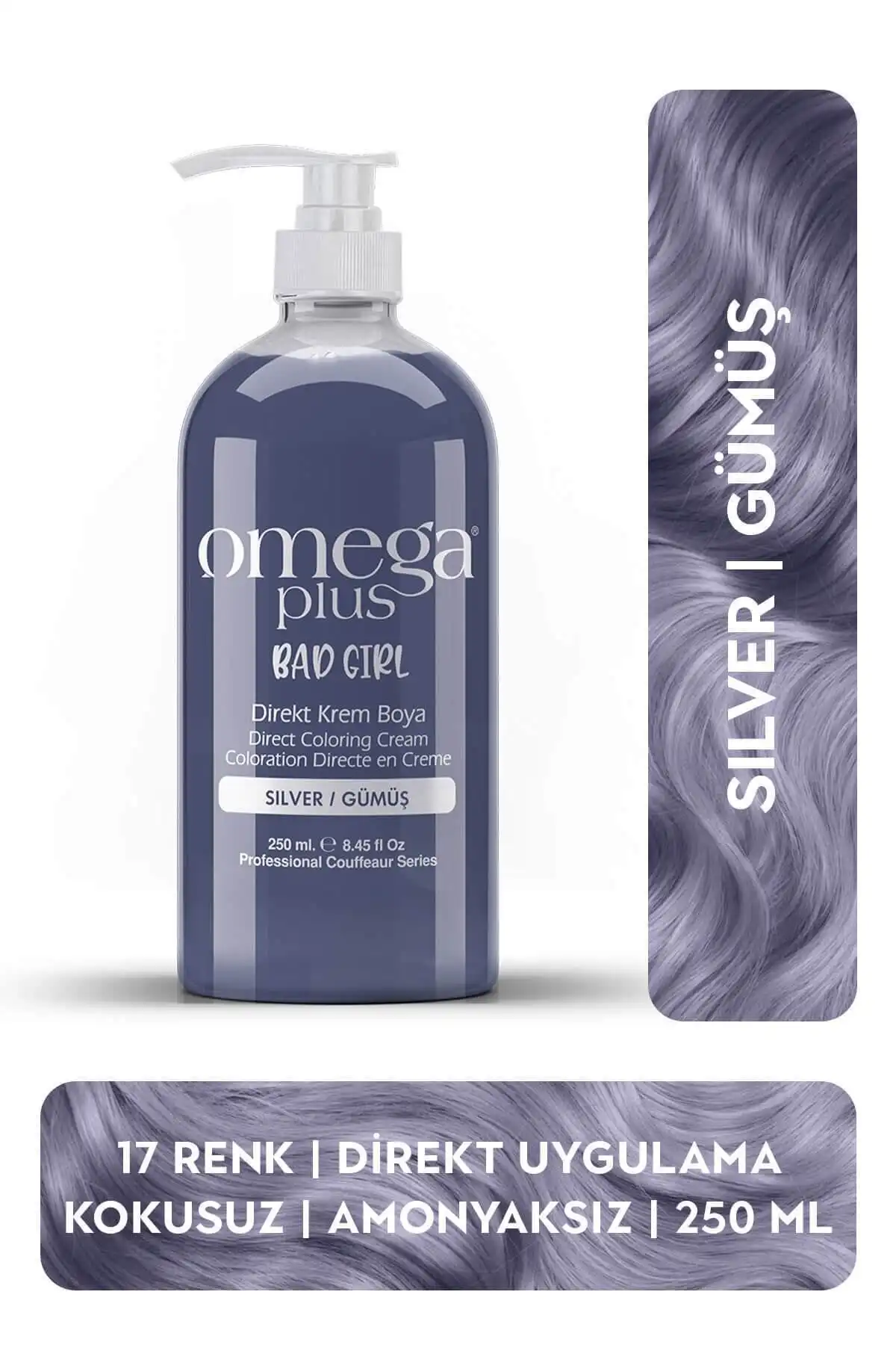 Omega Plus Bad Girl Gümüş Amonyaksız Saç Boyası ile Sağlıklı Renk Değişimi